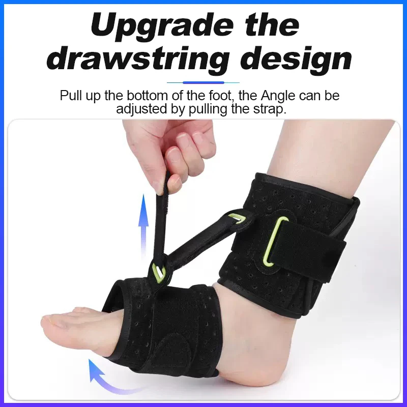 Adjustable Drop Foot Brace Foot Up AFO Brace Unisex Fits for Right/Left Foot Orthosis Ankle Brace Support, Improve Walking Gait