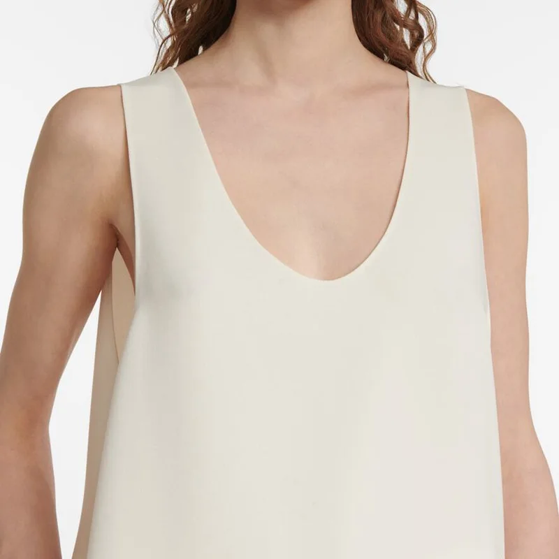 

2025 Spring/Summer New Simple Sleeveless U-Neck Loose Tank Top For Women