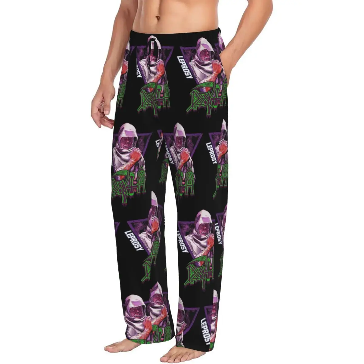 Custom D-Deathes Metal Leprosy King Classic Pajama Pants Men Lounge Sleep Stretch Sleepwear Bottoms with Pockets