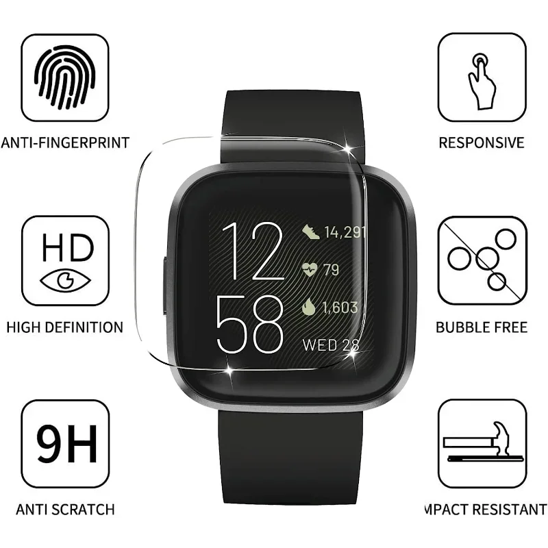 Screen Protector for Fitbit Versa 2/Versa Lite Tempered Glass Anti-scratch Film for Fitbit Versa 2 Smartwatch Accessories