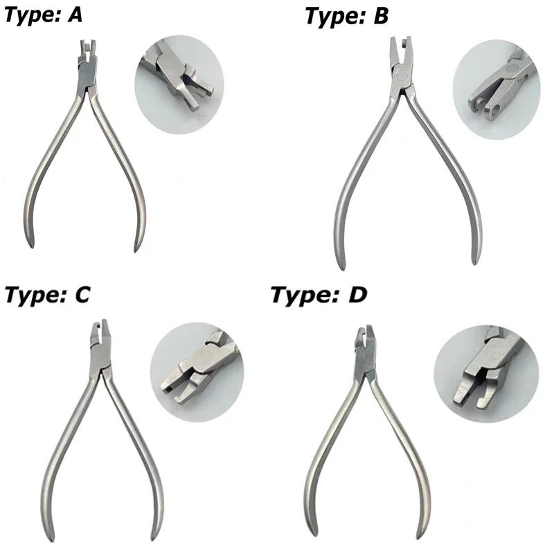 4Pc Dental Orthodontic Tools Set with Thermal Forming Plier Punch Vertical Tear Drop Cutter and Aligner Plier for Clear Aligners