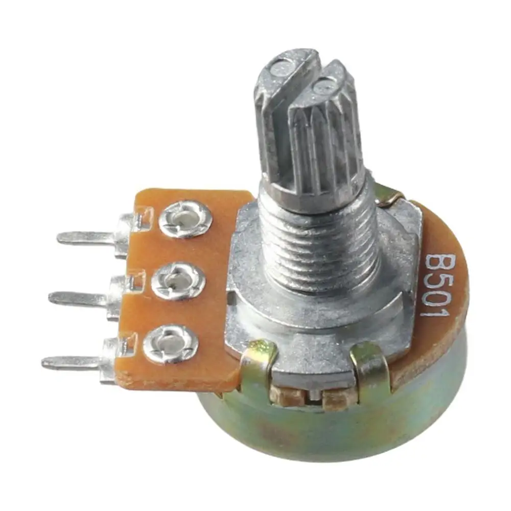 High-quality B500 500 Ohm Potentiometer Single Linear Rotary Taper WH148