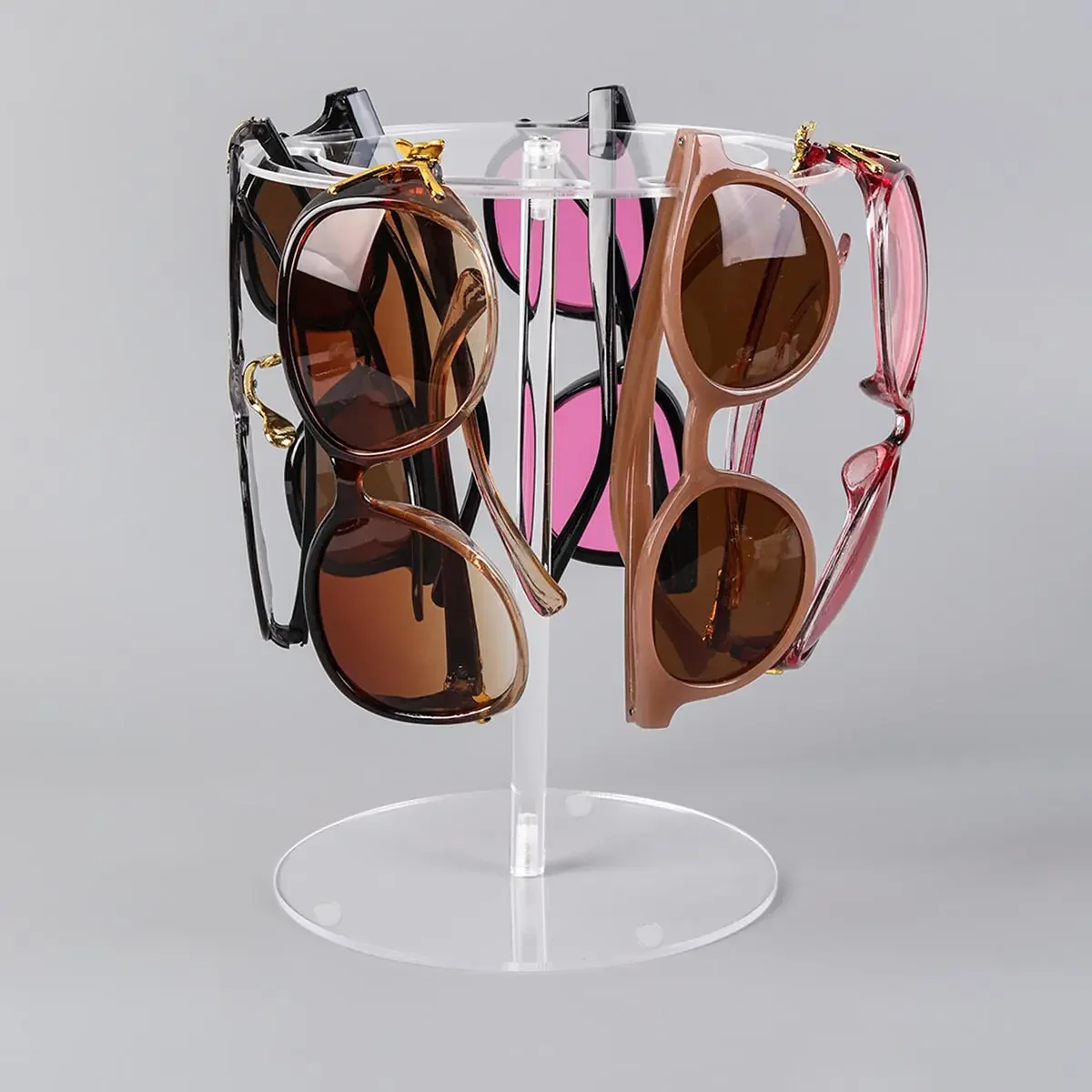 

1pc Transparent Rotatable Sunglasses Display Stand Suitable for Glasses Storage Display The Layers Can Be Stacked Hangers Wallet