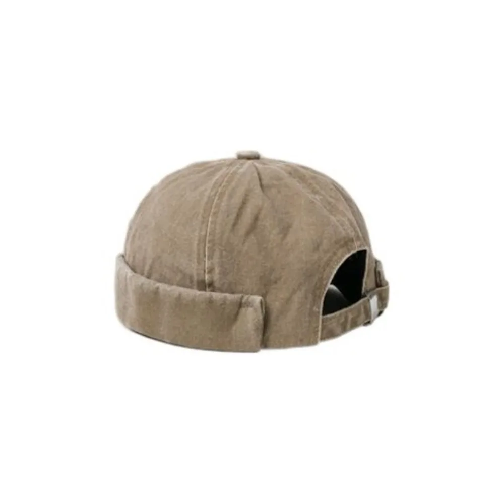

Skullcap Washed Denim Brimless Cap Solid Color Retro Vintage Hip Hop Hat Street Style Cotton Bonnet for Men Outdoor Sports