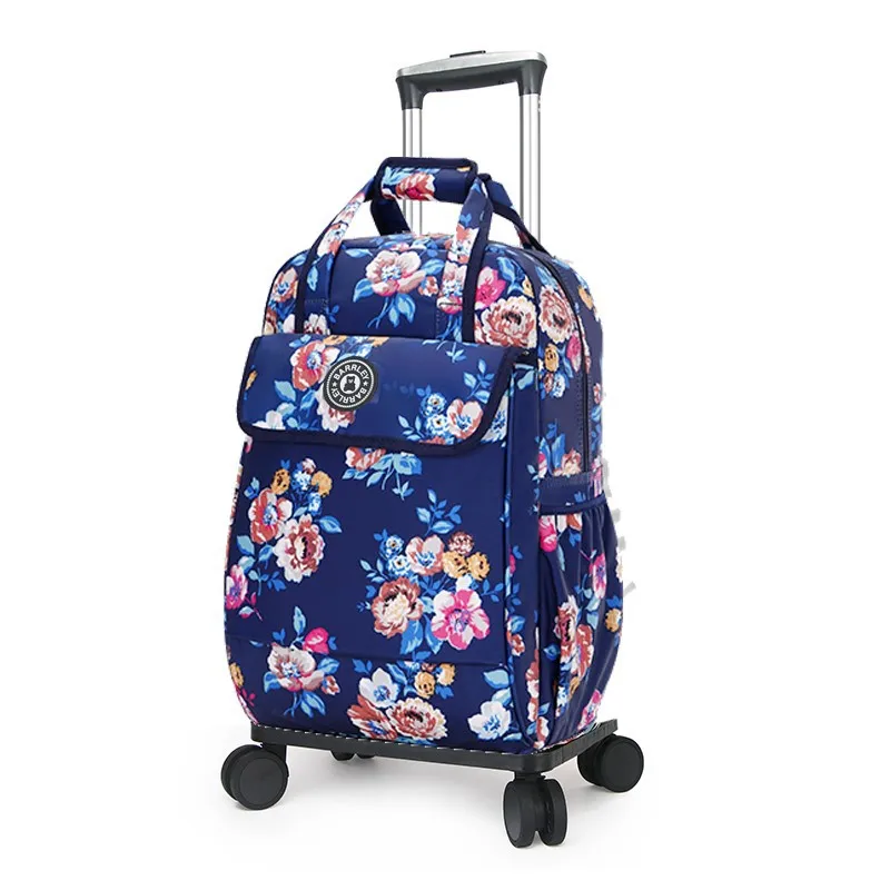 High-end Spinner Wheel Waterproof Printed Trolley Bag Can Be Carried and Pulled and Carried Trolley Backpack Luggage