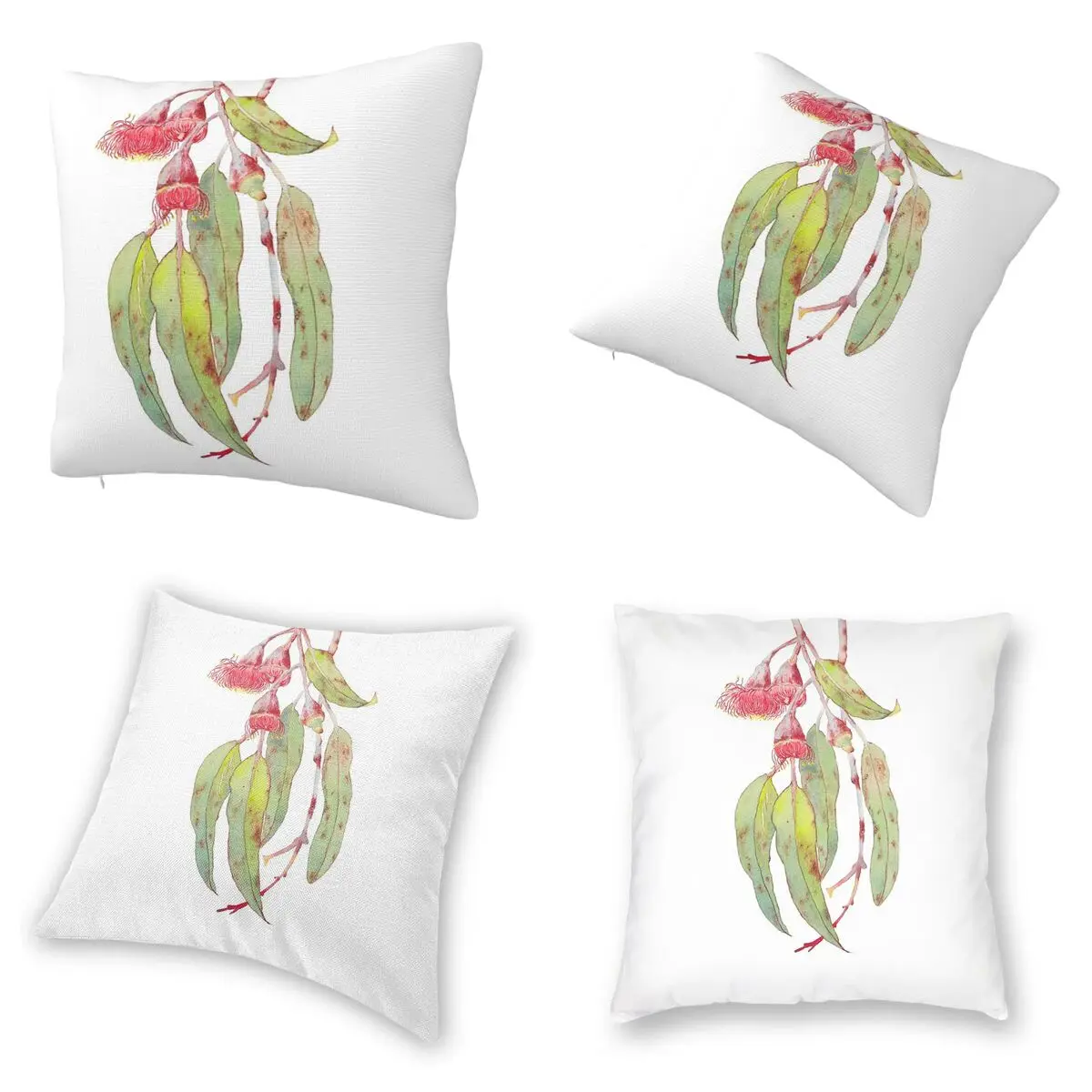 Federa quadrata con fiori in argento principessa eucalipto acquerello federa per cuscino comfort cuscino per auto domestica