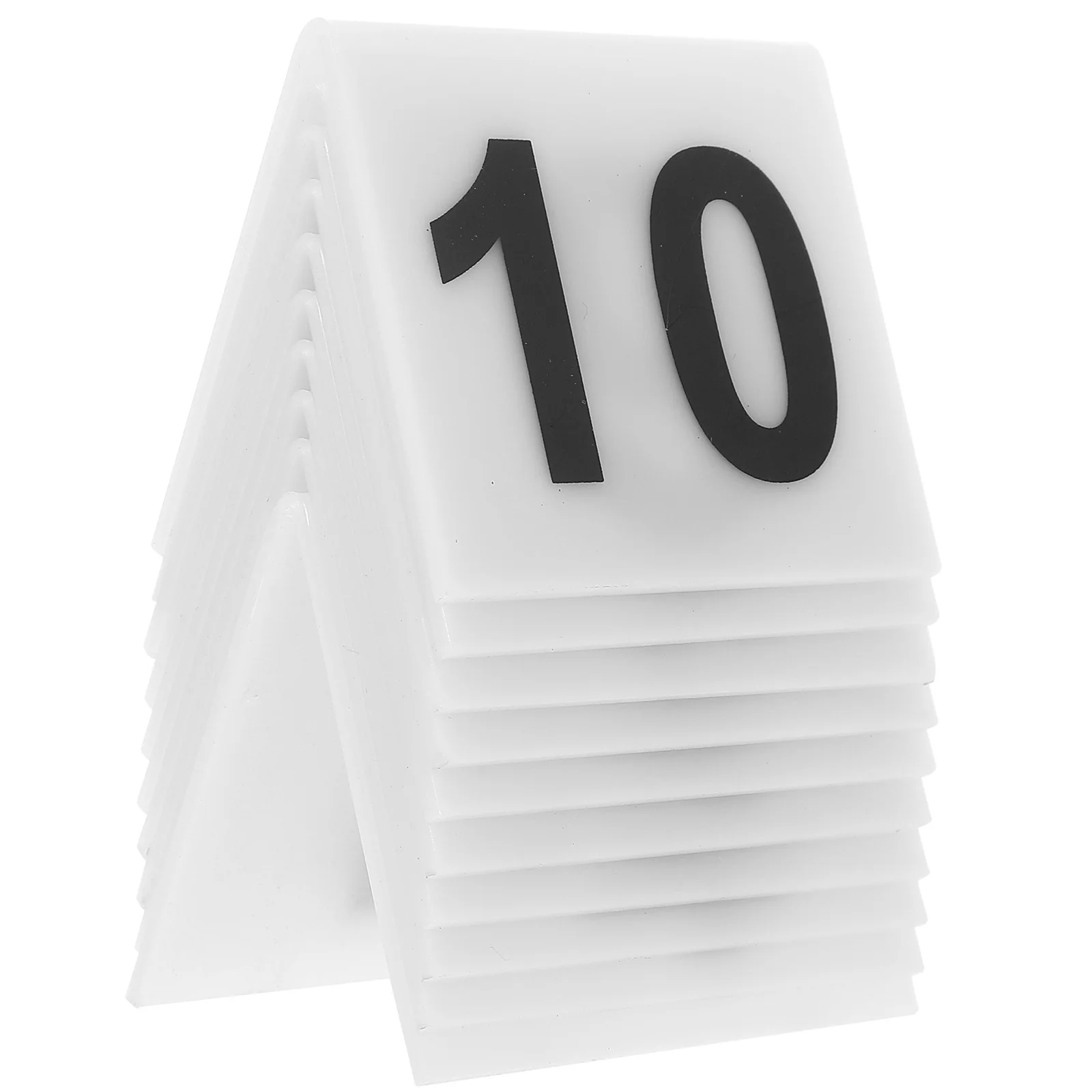 

10Pcs Acrylic Table Number Markers V Shaped Reusable Double Sided Evidence Markers for Restaurant Scene and Game Use