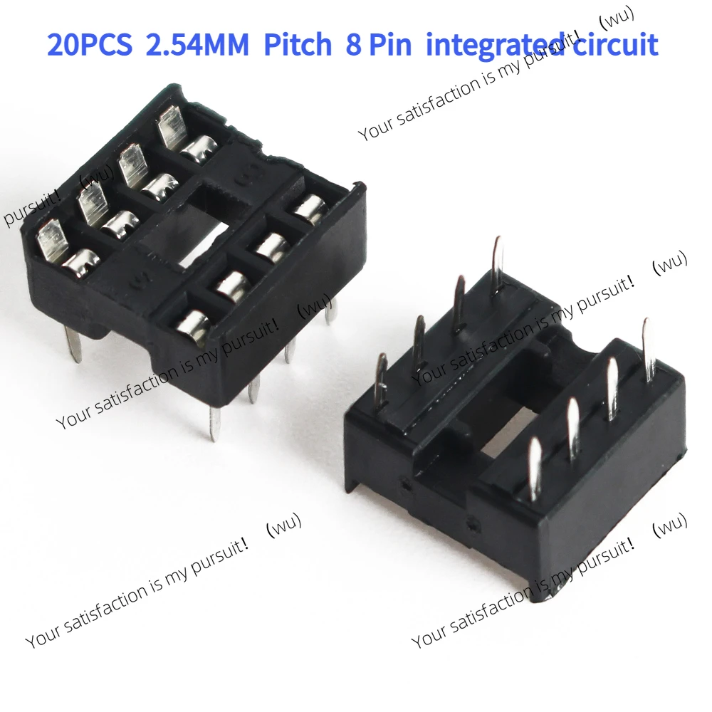 20 pcs/batch IC flat foot 8 pins 2.54mm pitch 8P DIP-8 chip integrated circuit socket