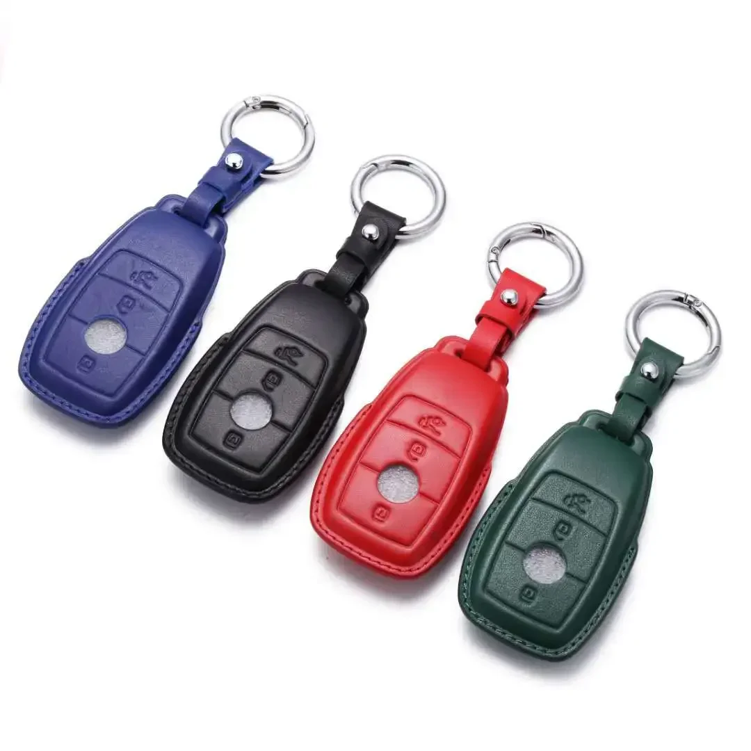 Car Smart Key Case Cover Leather for Mercedes-Benz GLA GLK-Class V-Class GLS W177 W205 W213 W222 G63 X167 E200 E300