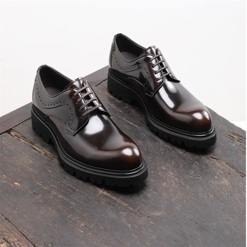 casual dress shoes for young men New Korean Style Pointed Toe Formal Shoes, Business Casual Shoes, Young Men's Lace-Up Formal Shoes (Run Half Size Larger)