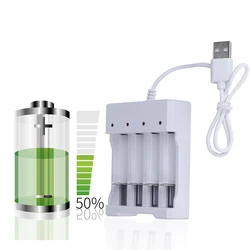 High-Speed USB 3/4 Slot Fast Rechargeable Battery Charger Short Circuit Protection AAA and AA Rechargeable Battery Station