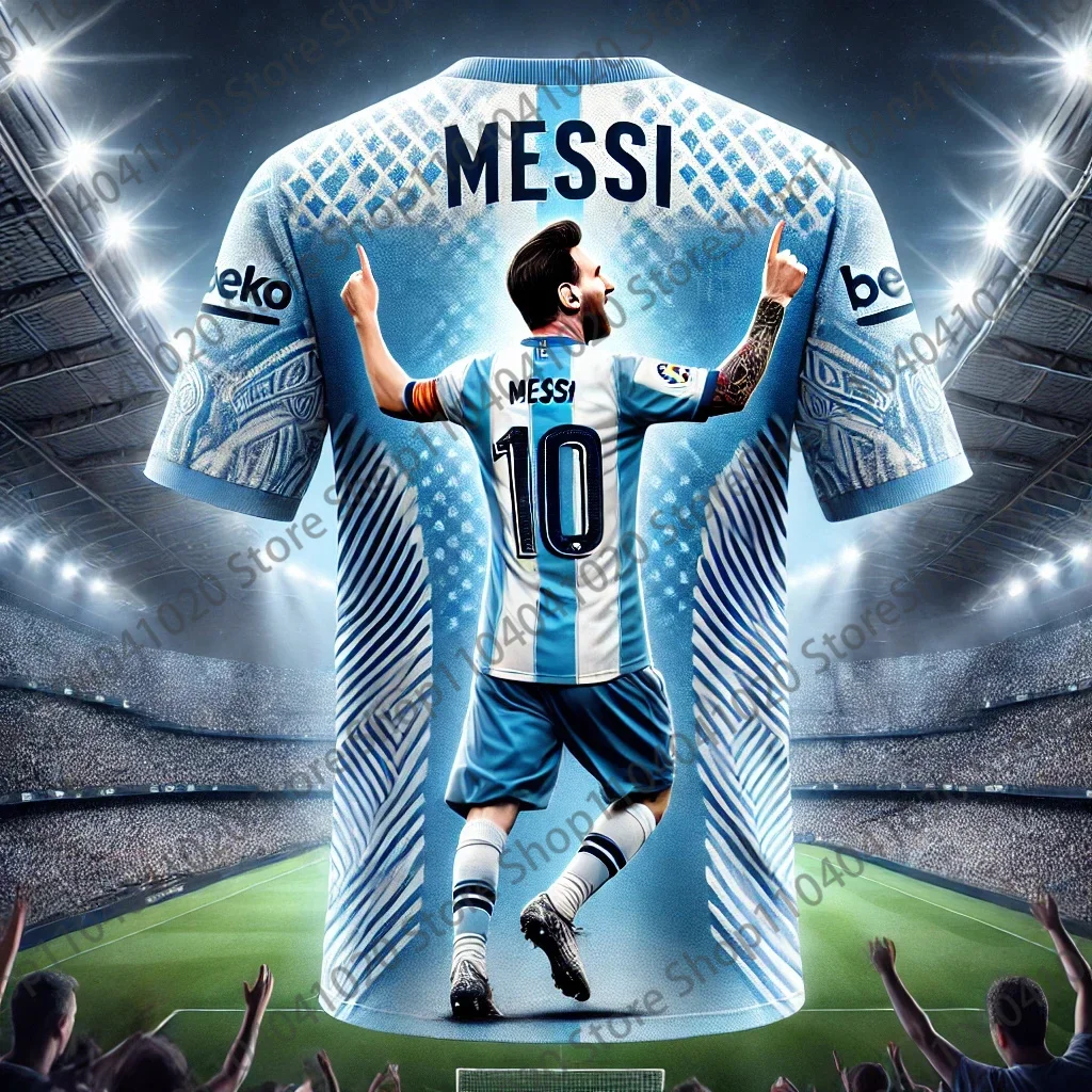 Football Jersey Kid Adult Summer Sports Outdoor Soccer Training Child Top Round Neck Loose Sweatshirt Breathable Jersey Ai Messi