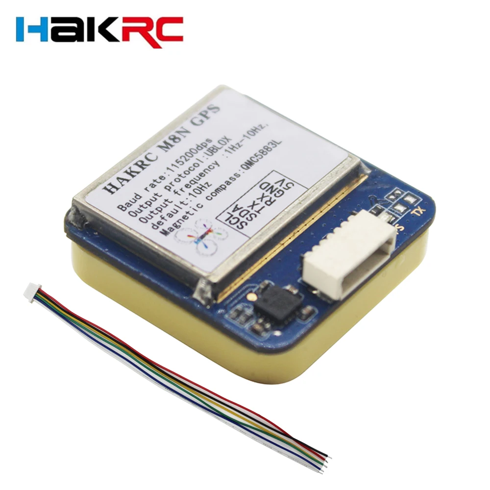 HAKRC M8N GPS F23-U BEIDOU receptor integración brújula 72CH NMEA0183 Compatible F4/F7 Control de vuelo para RC FPV Racing Drone