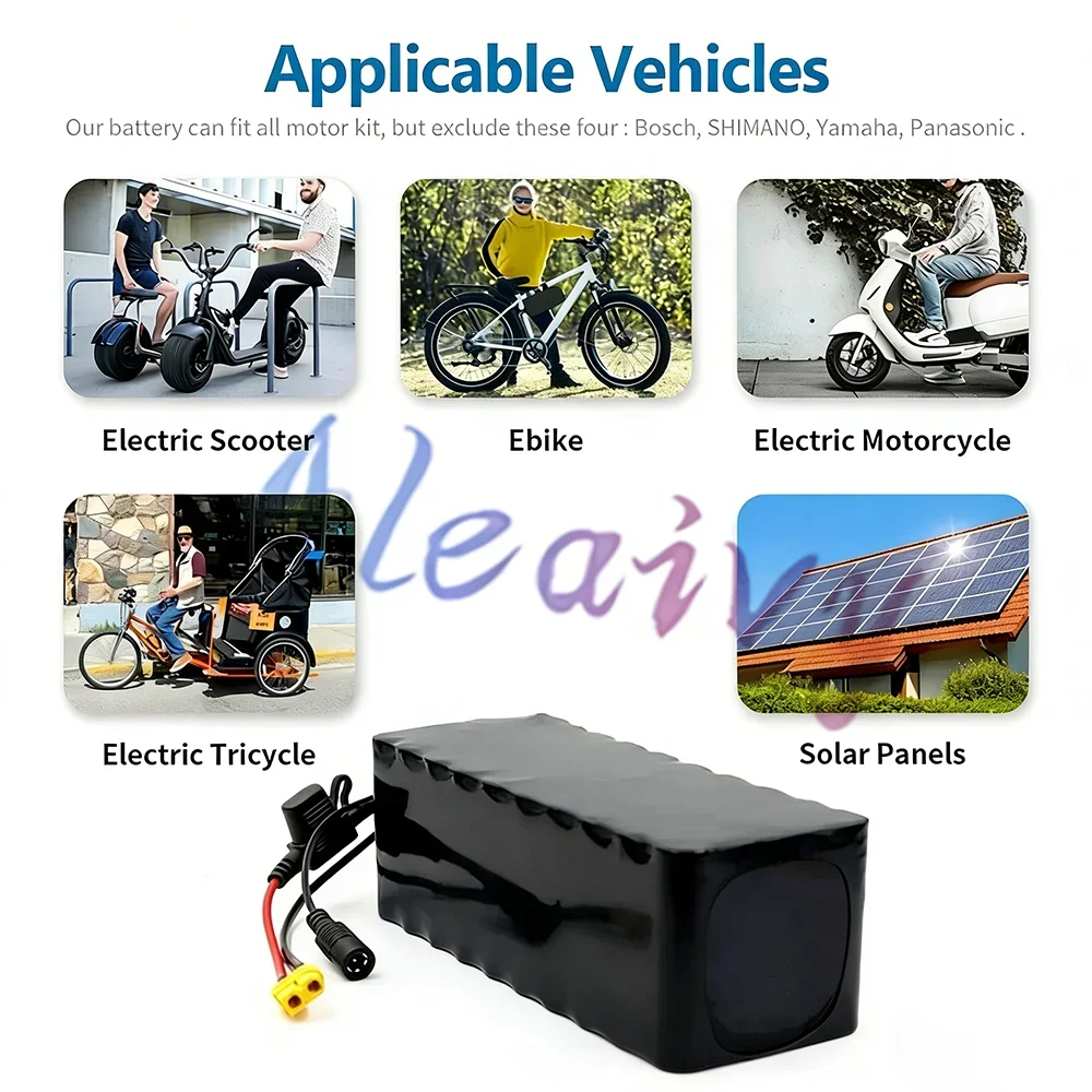 Compact 36V 20Ah Lithium Battery Pack: 185x80x68mm Size | Ideal for Electric Scooters & Bikes | 10S4P 18650 | 250W-500W Motor