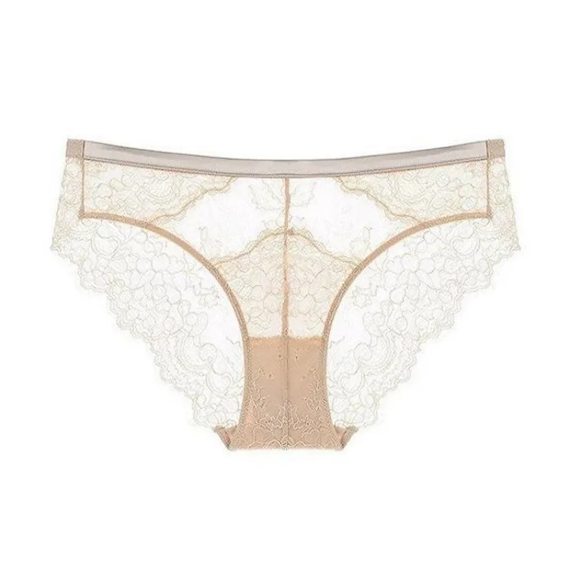 Sexy Hollow Out Lace Underwear French Style Women Triangle Pants Intimates Pure Cotton Underwear Brief Female Midi Waist Panties