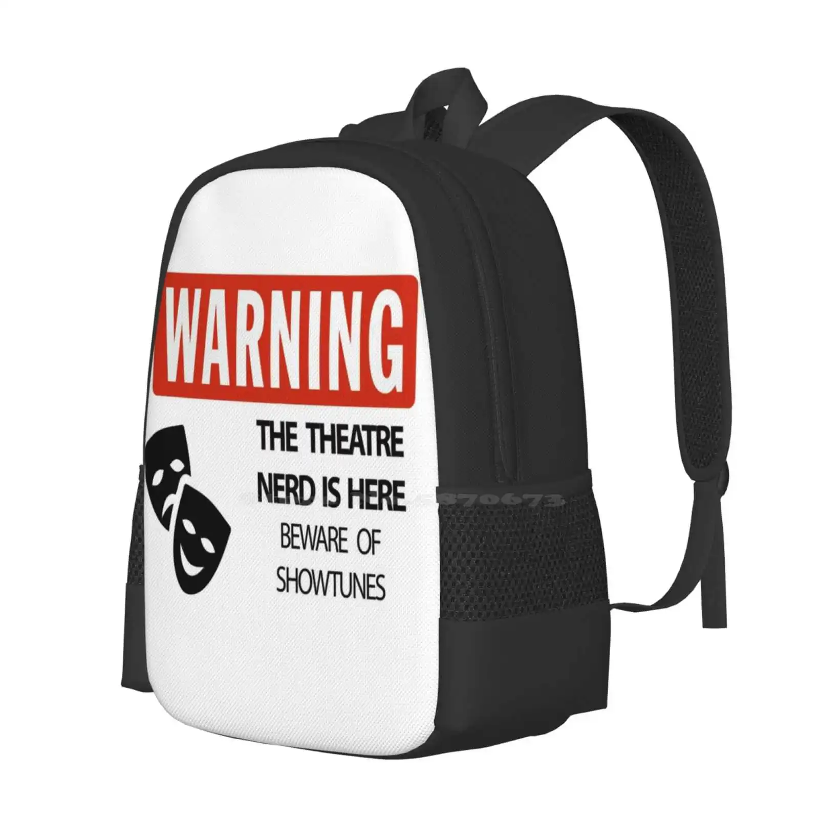 Warning Theatre Nerd School Bags Travel Laptop Backpack Broadway Showtunes Musical Warning Theatre Theater Nerd Wicked Dear