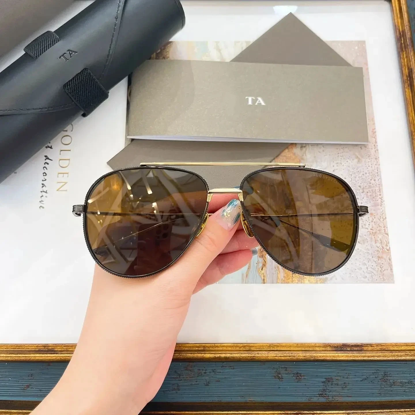 

Original Factory For DIYTA DT DTS141 With Brand Box Trendy Casual Oval Alloy Frame Classic Luxury Polarized Men Women Sunglasses