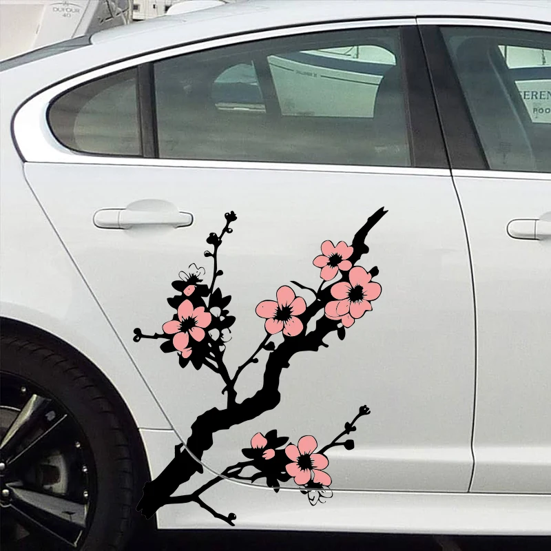 Cherry blossoms flower branch Car Side Sticker Vinyl Paper Racing Wrapping Design Painting Printing Itache Self-Adhesive Decal