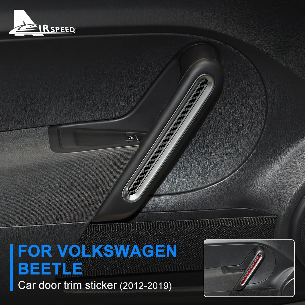 For Volkswagen VW Beetle 2012 2013 2014 2015 2016 2017 2018 2019 Car Door Trim Cover Real Carbon Fiber Sticker Auto Accessories