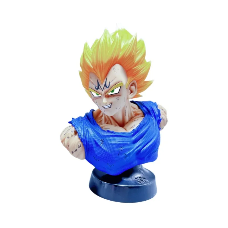 36.5cm Dragon Ball Demonize Vegeta Popiersie Figurka Anime Model Statuetka Chłopiec Kolekcja Dekoracja Pulpitu Ozdoba Z Dźwiękiem Zabawka Prezent