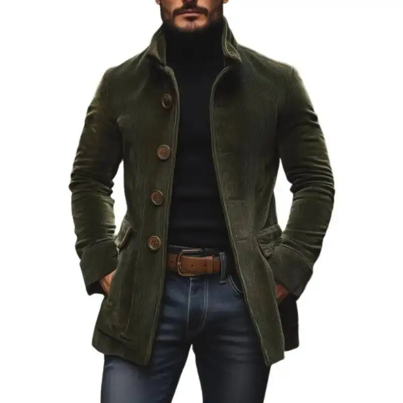 

2026 Spring Autumn Stand Collar Casual Blazers Men Solid Retro Suit Jackets Full Sleeve Daily Blazer Outwear Male Coats