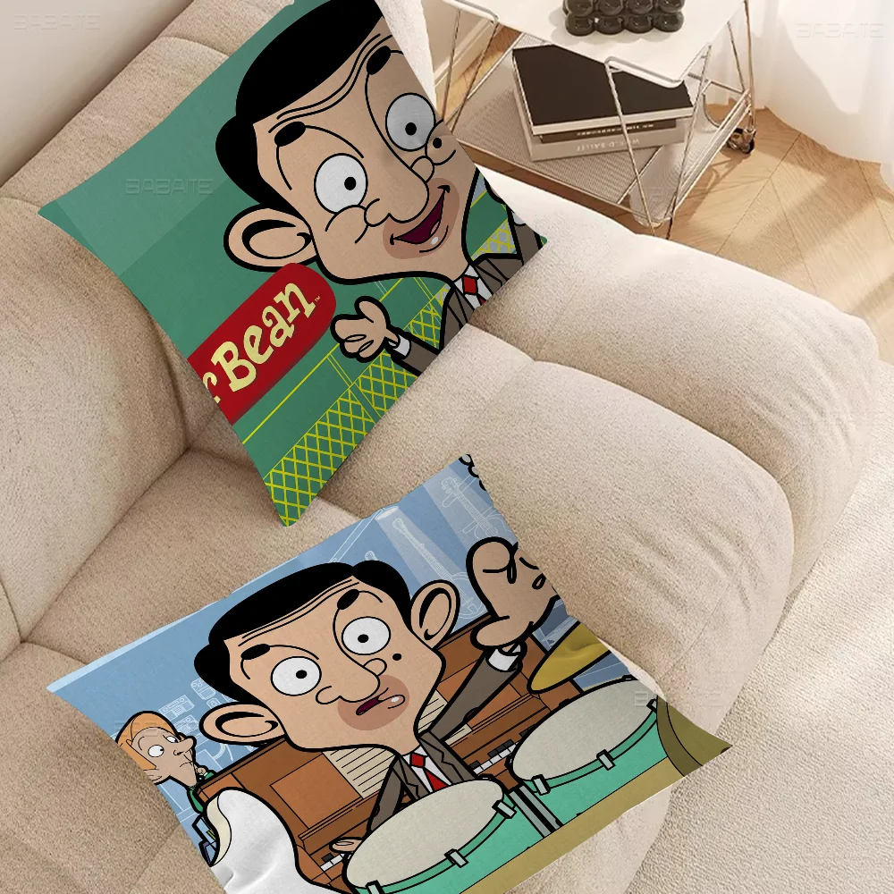 Funny M-Mr B-Bean Office Cushion Pillowcase Car Cushion Cover45X45CM Lumbar Pillowcase Sofa Pillowcover