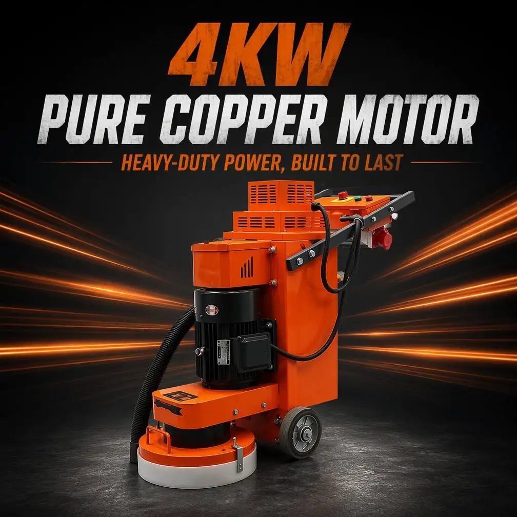 350mm Width Concrete Finishing Grinder 4KW Integrated Dust Collection 160KG Walk-Behind Floor Surface Polisher Factory