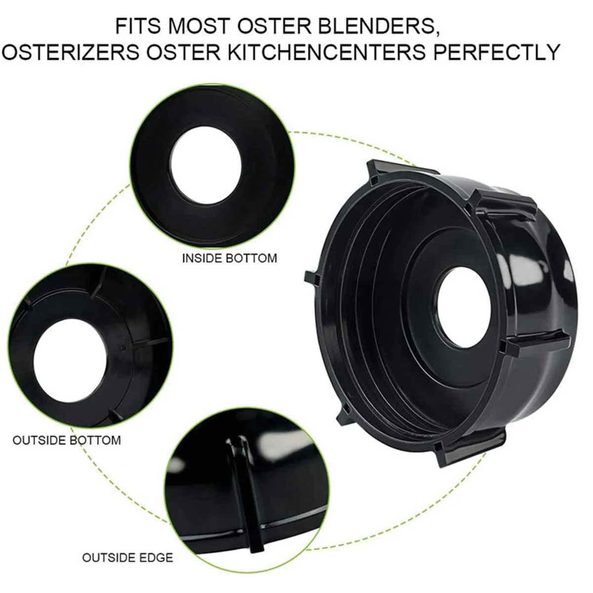 1Pcs 4902-003 Blender Jar Bottom for Oster and Osterizer Blenders, Premium Oster Blender Replacement Parts (Black)