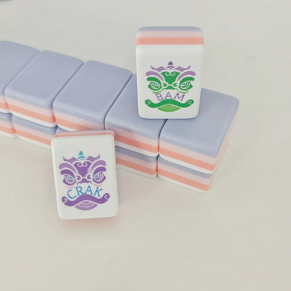 Custom American Mahjong Set Taro Purple Acrylic Tiles 160PCS 4 Layer Engraved Mah Jongg Travel Game Luxury Gift Set