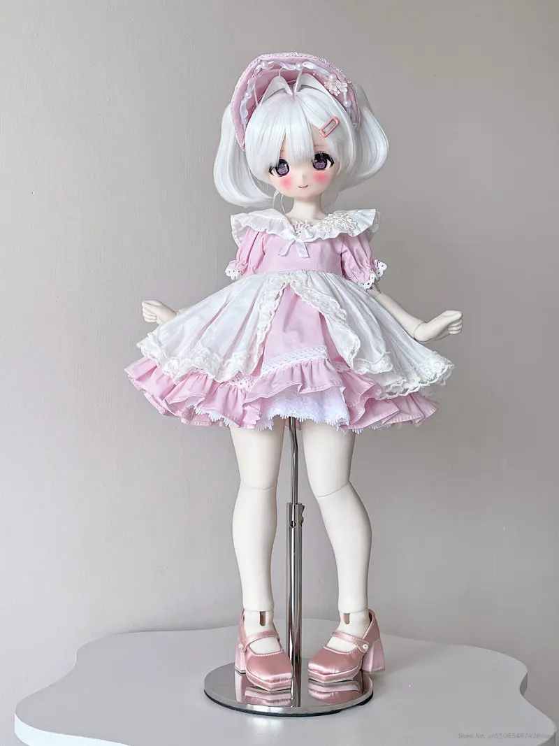 1/4 BJD Doll Clothes Vintage Lolita Dress Set Headdress Dress Petticoat Fit Dali Li GL Lilith Yuyao Regular Fat 1/4 Body