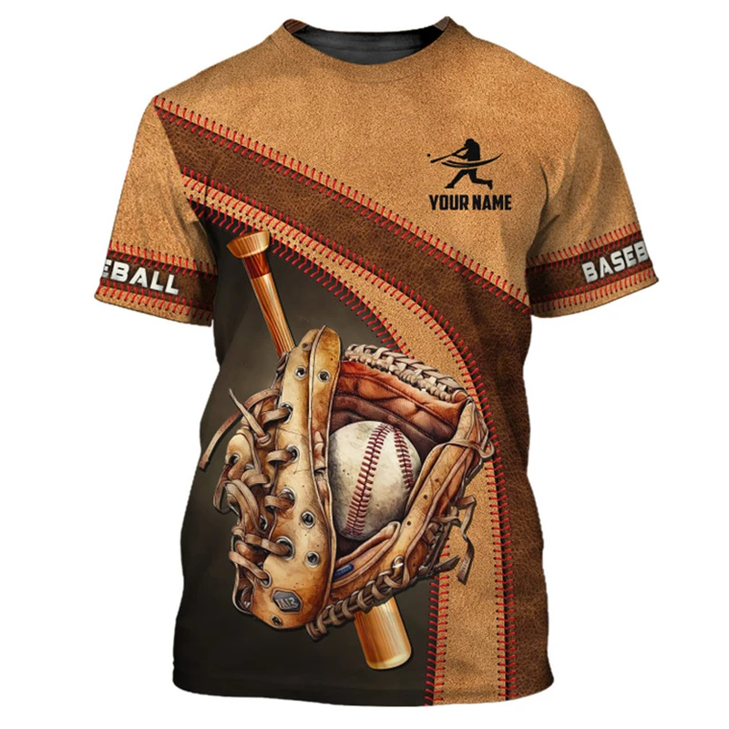 Baseball Custom Names T-shirt For Men's Clothing Short Sleeve O-neck Pullover Top Cool Pattern Fashion Trend Sports Tee 2025