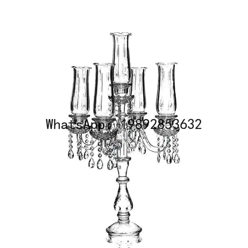 Zz new crystal brand crystal factory direct sales floor-standing outdoor wedding table windproof candle holder