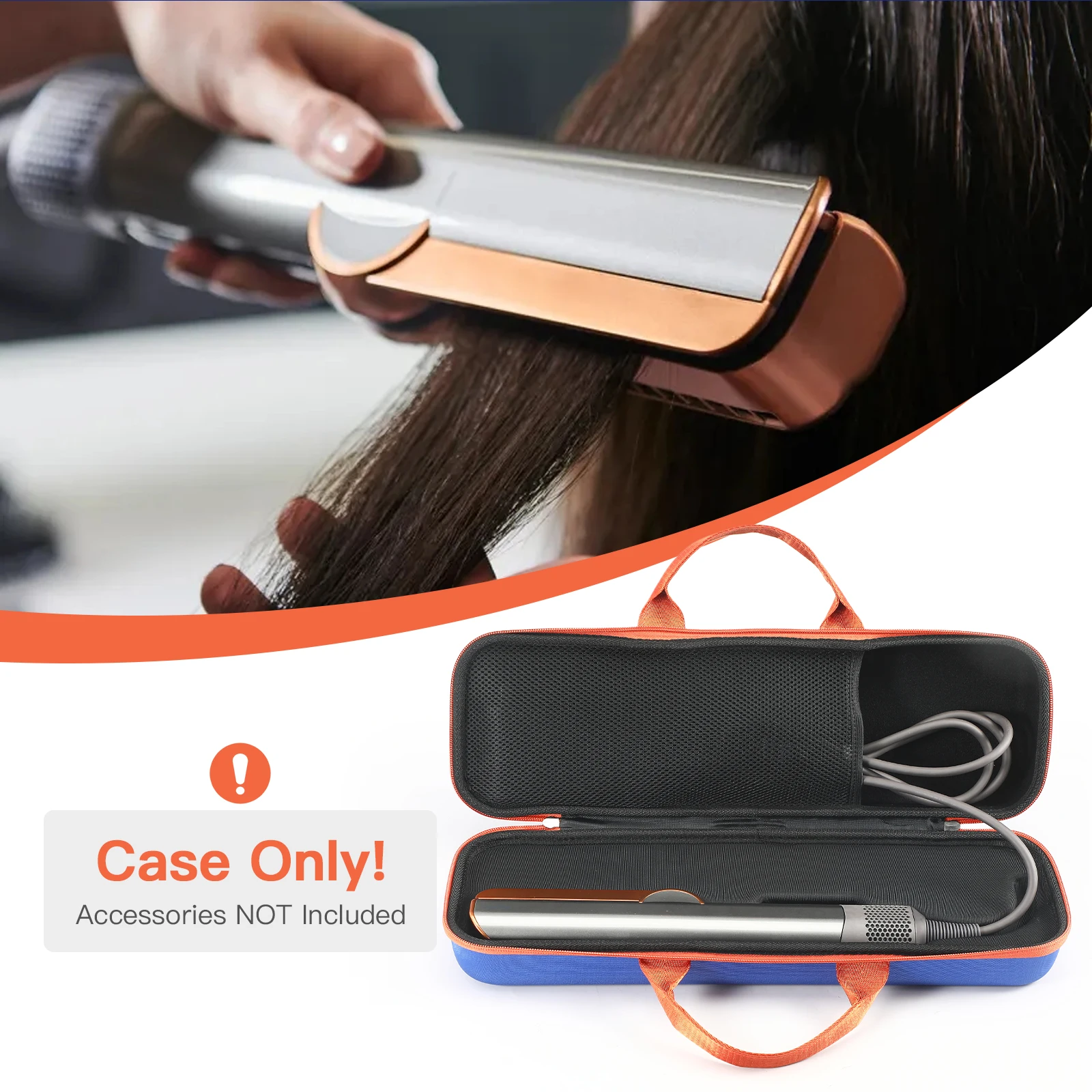 Hard EVA Case Waterproof Portable Travel Storage Bag Anti-scratch with Mesh Bag for Dyson Airstrait HT01 Hair Straightener view 5