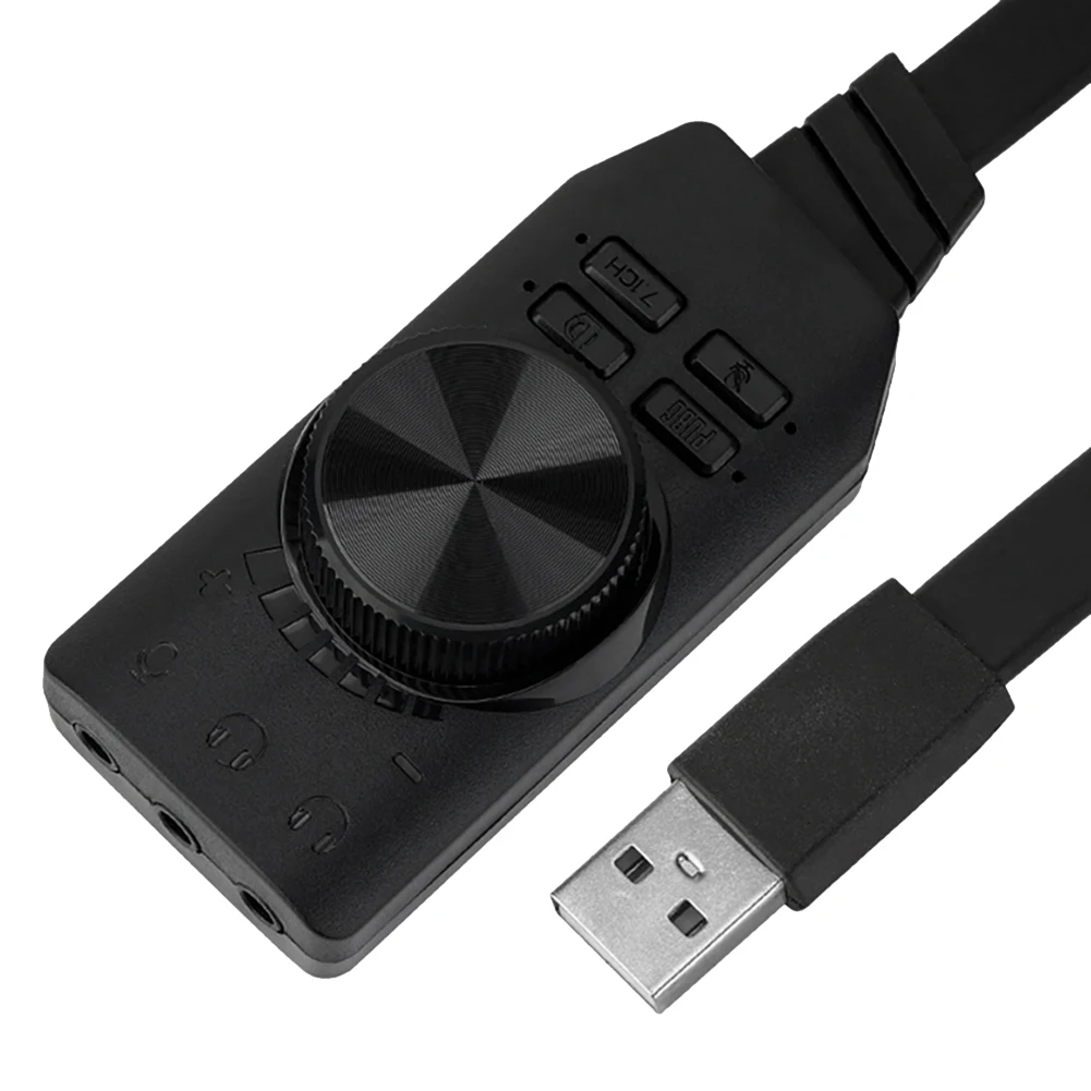 USB Sound Card Adapter 7.1 Channel 3.5mm Audio Interface USB2.0 Microphone Headset Computer Game Sound Card