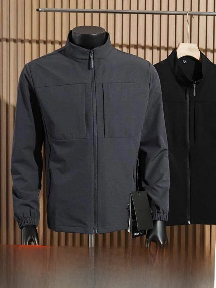 Outdoor Men's Softshell Jacket Waterproof Windproof 3D Tailoring Commute Series Autumn Winter Long Sleeve Stand Collar