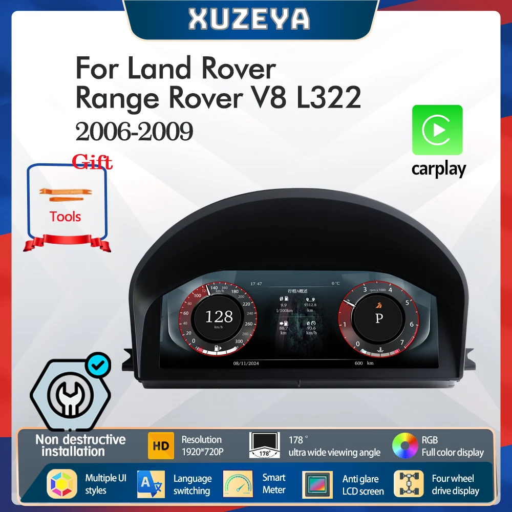 Carplay For Land Rover Range Rover V8 L322 2006-2009 Cockpit Virtual Instruments Digital Cluster Dashboard