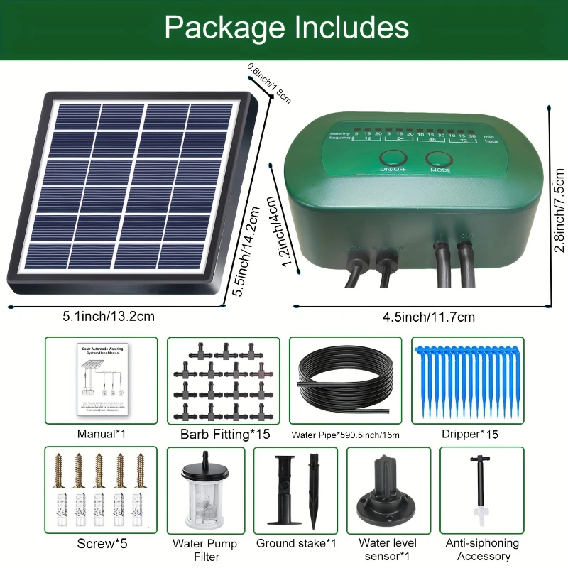 Solar Irrigation System for Garden Watering System,Drip Irrigation Kit for Potted Plants,Watering System for Balcony Plants