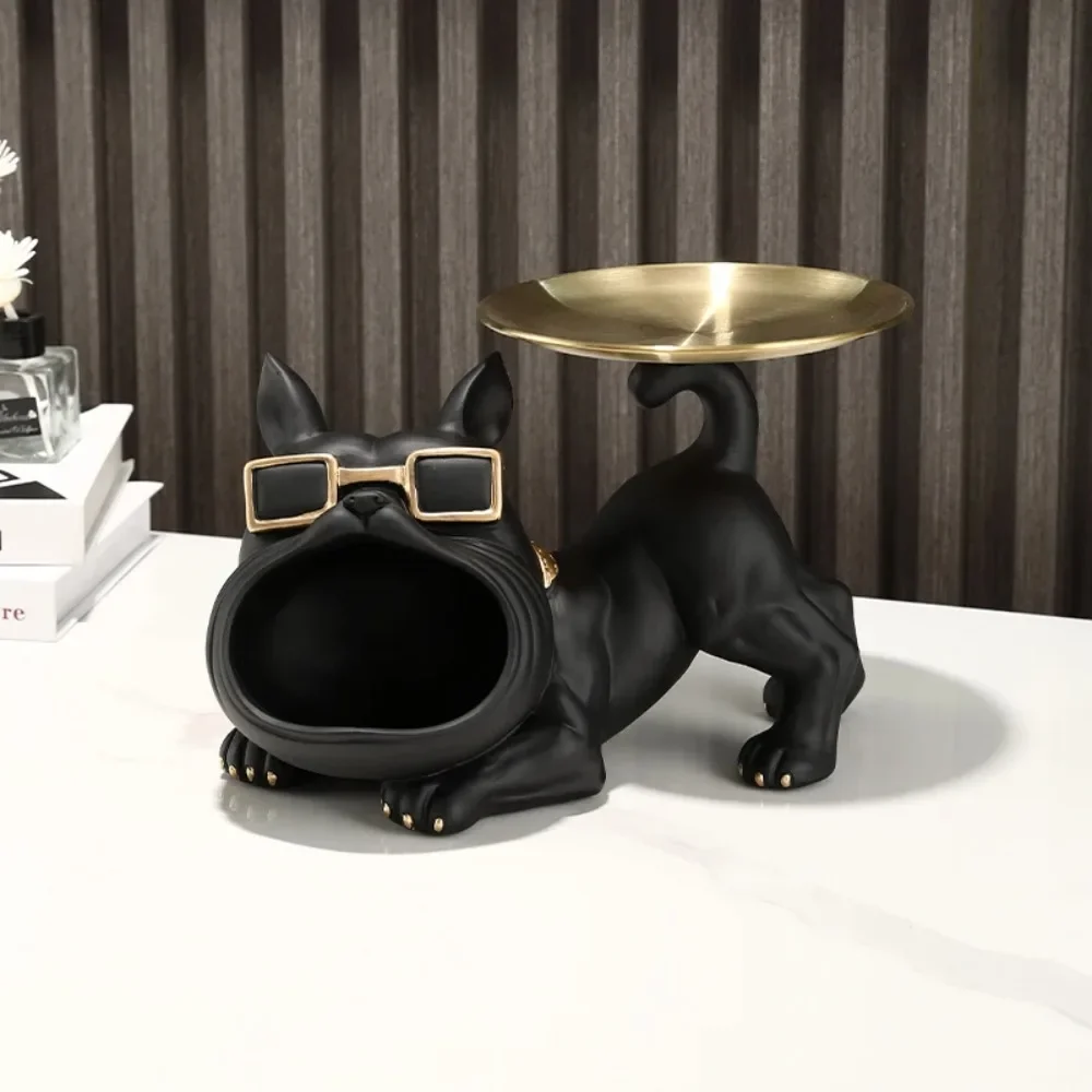 French Bulldog Animal Figurines Cool Dog Statue Sculpture Living Study Room Bedroom Decor Home Interior Decoration Accessories