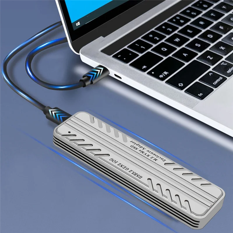

A08E-1 PCS M.2 Nvme твердотельный накопитель внешний корпус серебристый алюминиевый сплав USB 3.2 Gen2 жесткий диск чехол для SSD 2242/2260/22