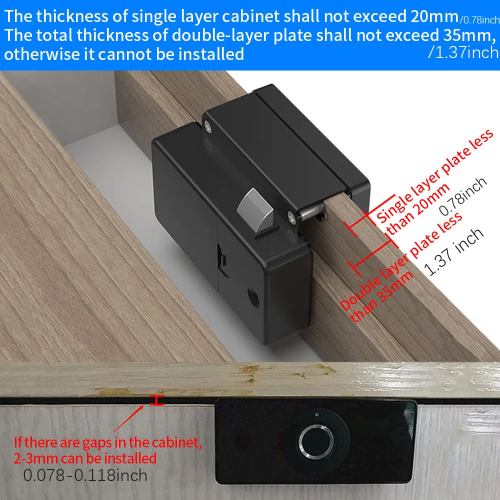 Intelligent Electronic Fingerprint Drawer Locks Cabinet Smart Door Conjoined Lock with Micro USB For Drawer Hardware Hole Free