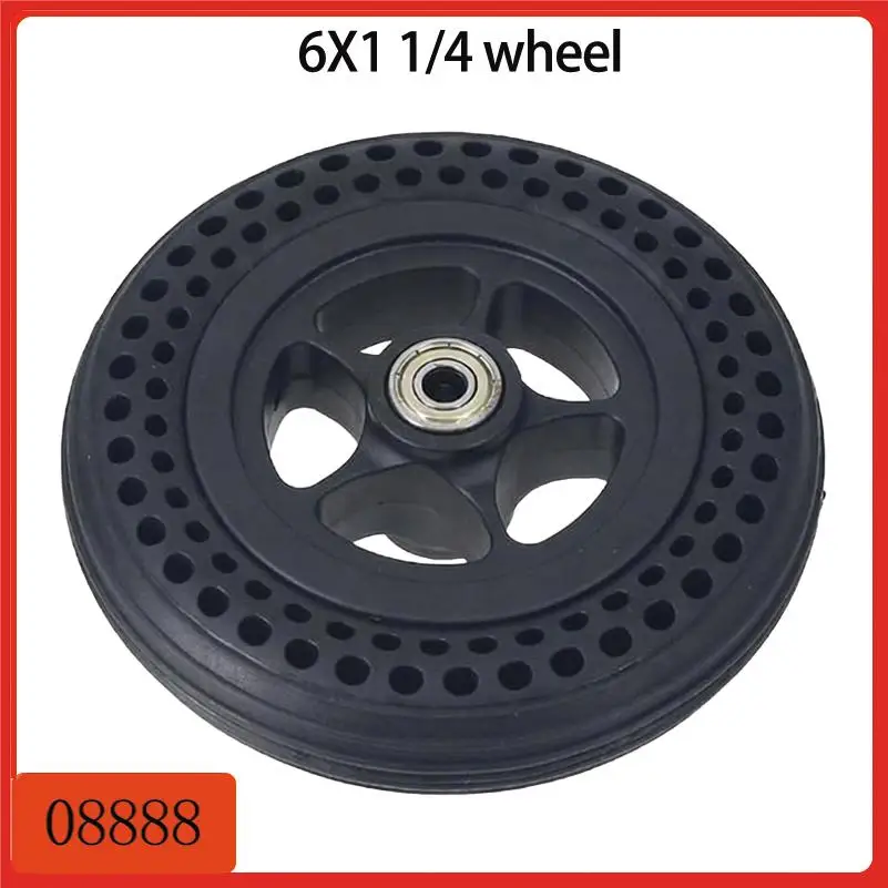 

Set of 6x1 1/4 Solid Rubber tires Compatible with 6-Inch Scooter Front Wheels Non-Pneumatic