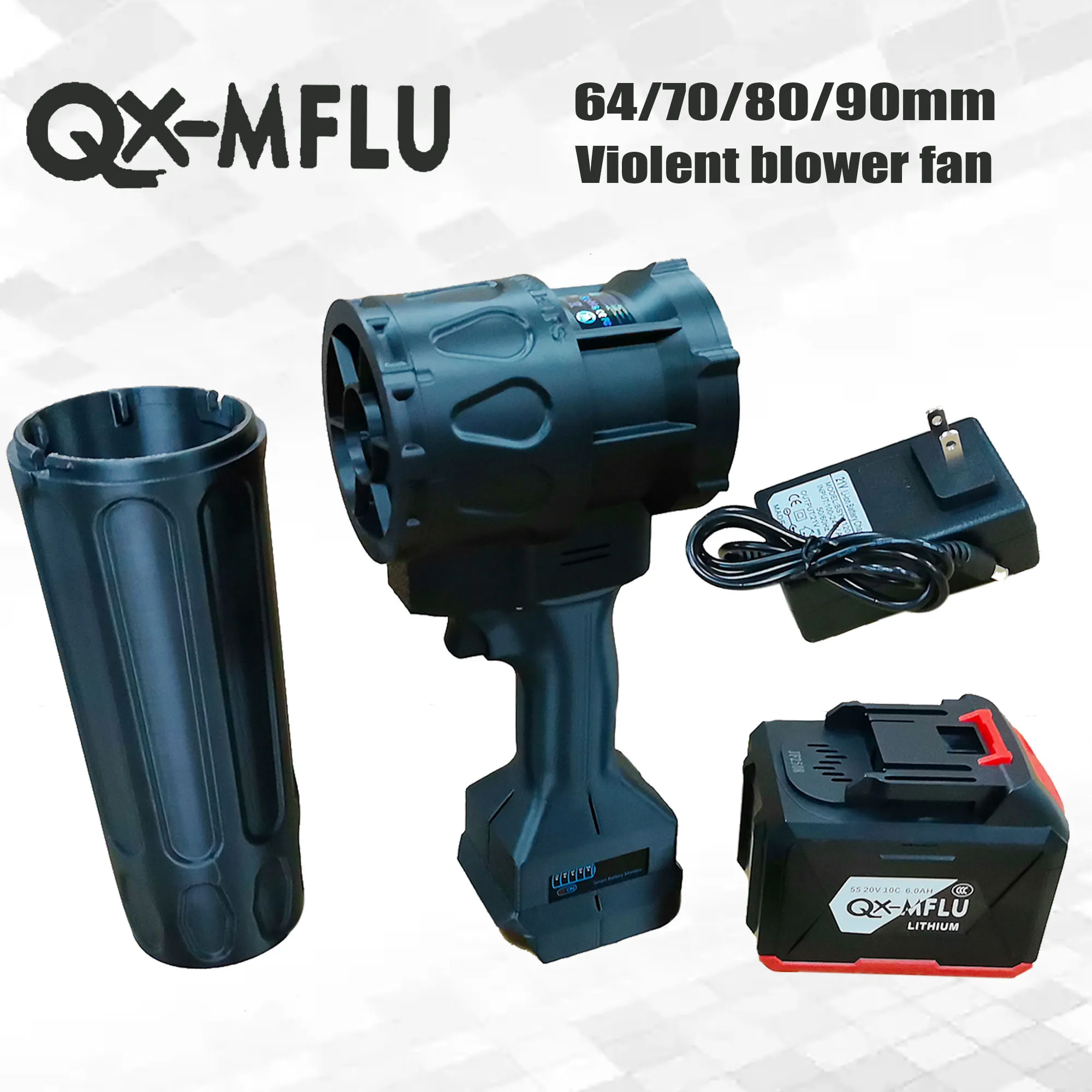 

64mm Jet Fan 1750g Air Gun Turbo jet Fan Industrial Leaf blowing fan 21v 6000mah battery for Car Dryer Sweeping fallen leaves