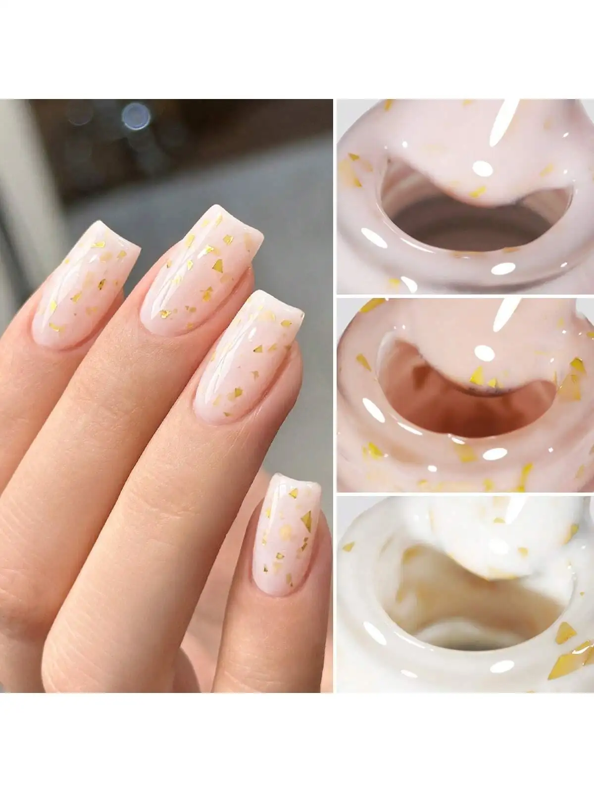 XEIJAYI 6 szt. 15ML Kremowy Żel do Paznokci Crush Diamond Zestaw Kolorowych Półtrwałych Lakierów do Paznokci do Zdobienia Paznokci UV LED Salon DIY Żel do Paznokci