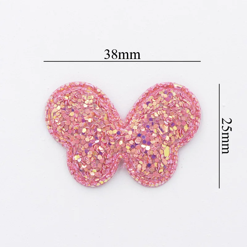 Glitter Paillette Fabric Padded Patches Cute Butterfly Appliques for Craft Clothes Sewing Supplies DIY Hair Clip Accessories