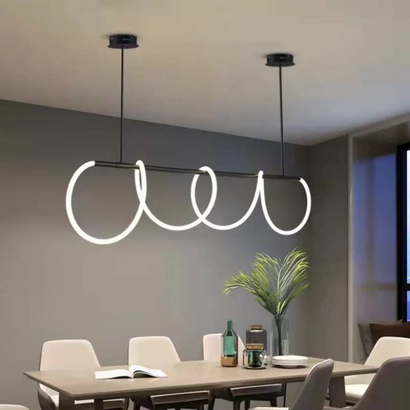 Imagem -06 - Modern Led Pendant Lights para Cozinha Sala de Jantar Ilha Lâmpada Pendurada Iluminação Interior Suspensão Lustres Mesa Longa Nórdico