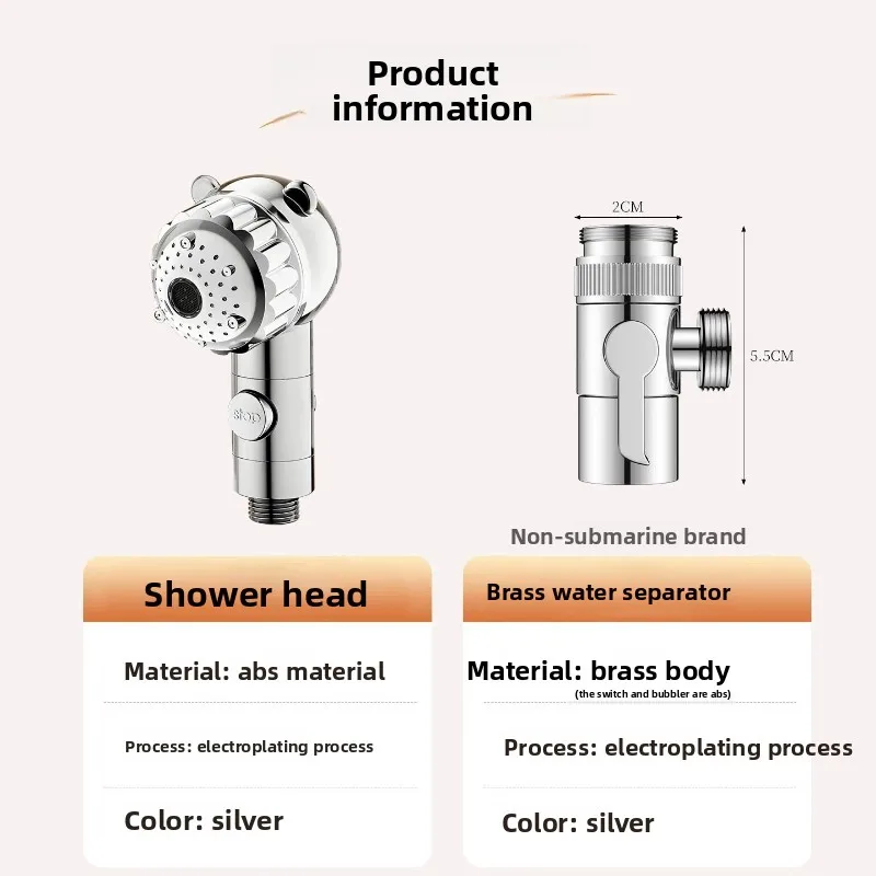Faucet Extenders Shower Set Copper Bathroom Multi-function Massage Pressurized Faucet Shower Toilet Basin Shampoo Accessories