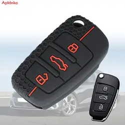 3 Button Silicone Car Remote Key Shell Fob Case Cover For Audi A1 S1 A2 A3 S3 A5 A6 RS4 TT Q3 Q7 2005 2006 2007 2008 2009 - 2013
