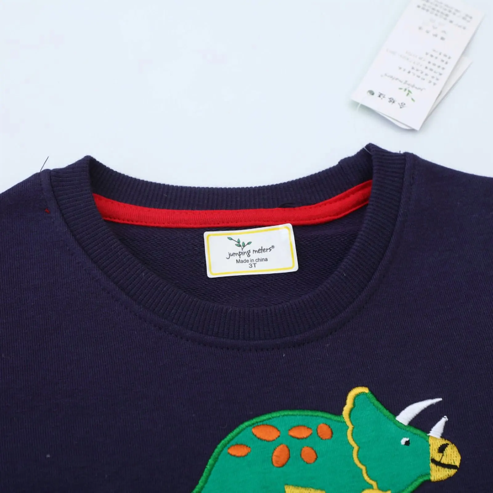 Little Hand Boys Sweatshirts Cotton Dinosaur Applique Long Sleeve Crewneck Pullover Toddler Kids Winter Sweater Tops for 2t-7t