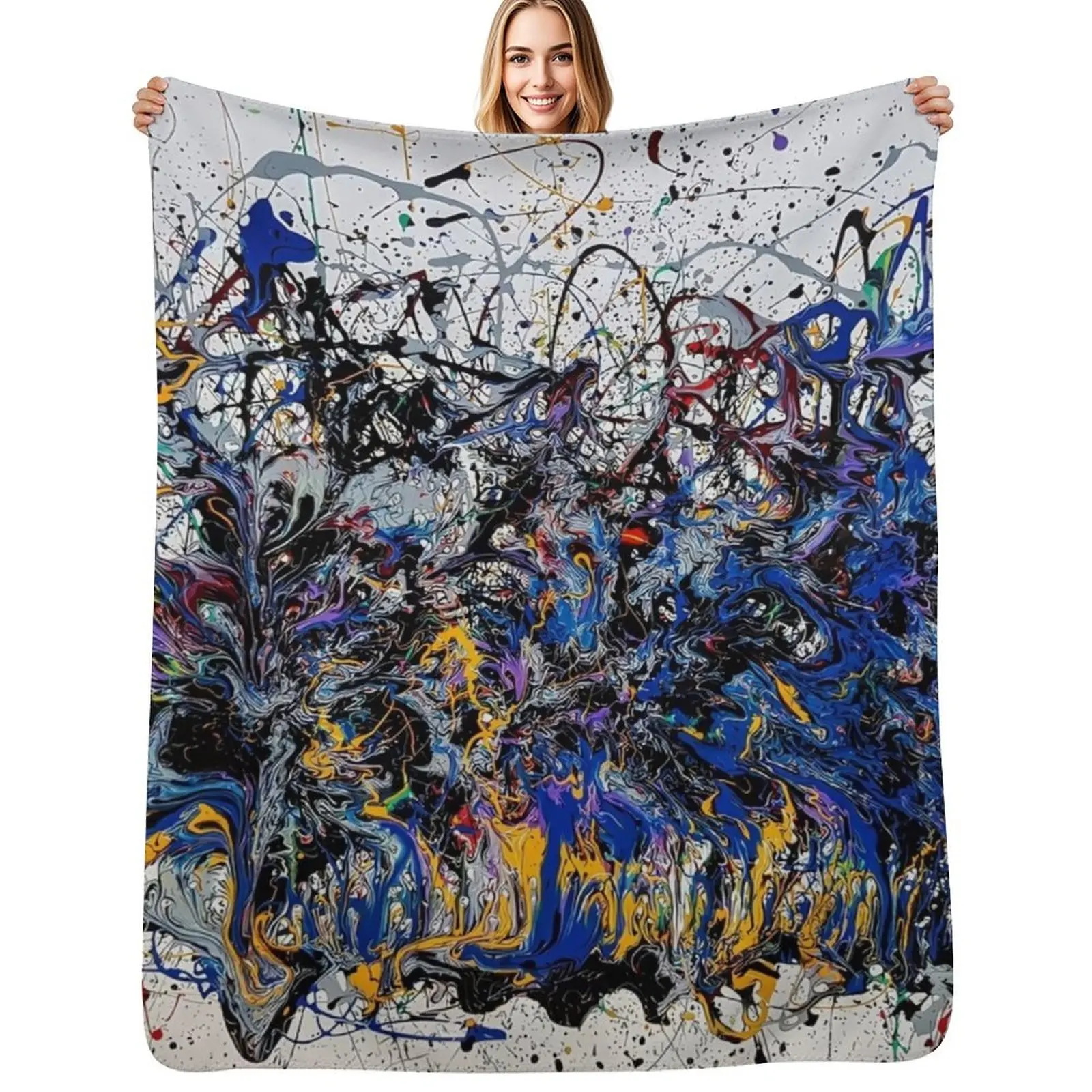 Abstract Art by Jackson Pollock, jackson Pollock (1912-1956) United States Throw Blanket Plaid Quilt Blankets