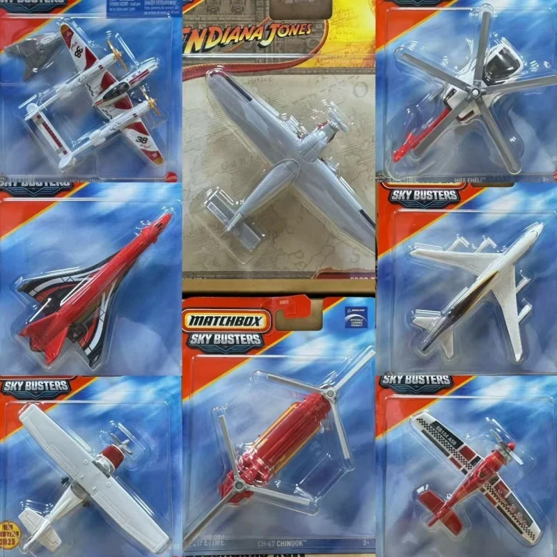 

Новый Mattel Matchbox Sky Busters Plane Игрушки для мальчиков 1/64 Литой под давлением Super Hornet River Flyer Гиперсональный Молния Вертолет Автомобиль